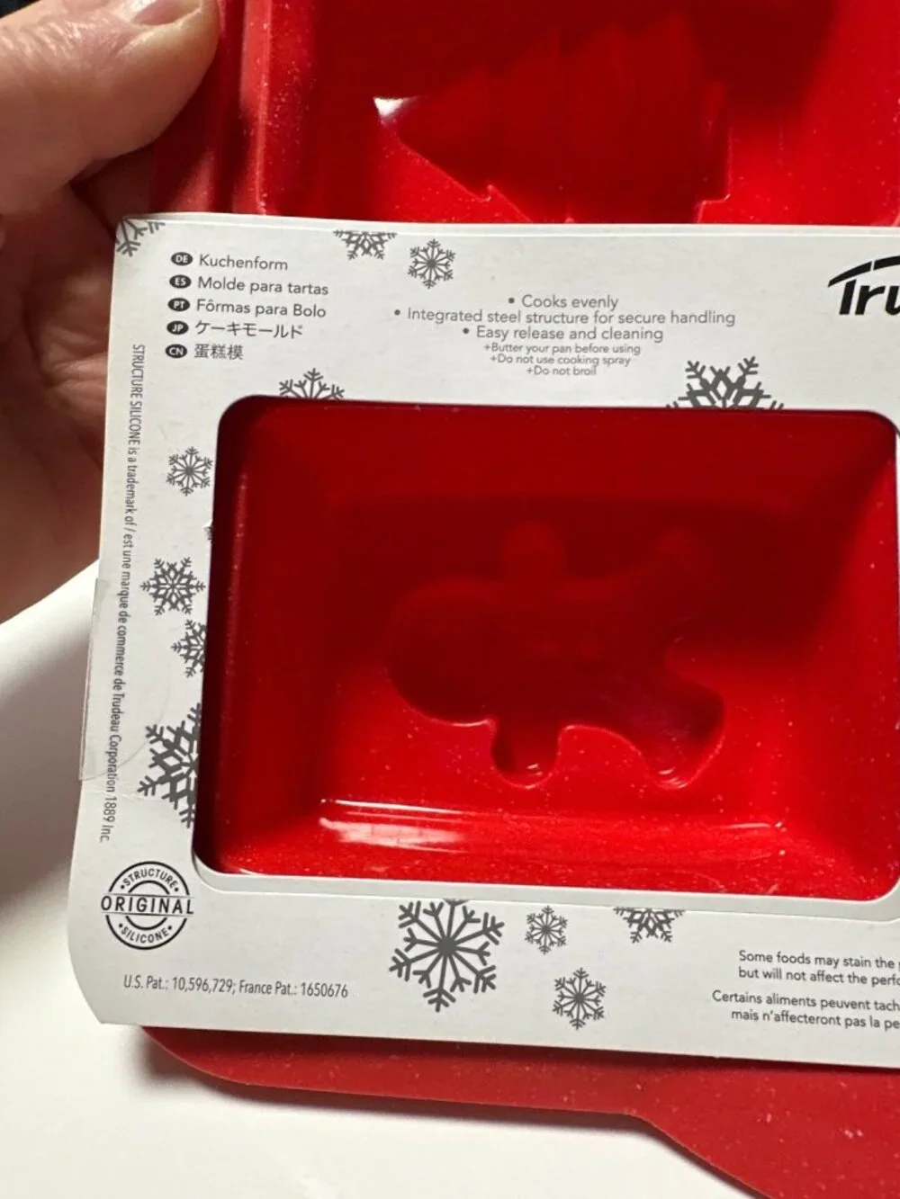 Trudeau Silicone Holiday Mini Loaf Pan Mold With Christmas Tree Snowman Designs